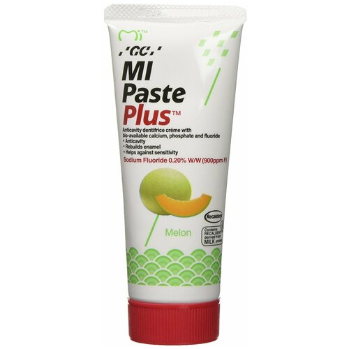 Купить GC MI Paste Plus - крем c фтором, для реминерализации и снижения чувствительности Дыня, 40 г, GC Tooth Mousse