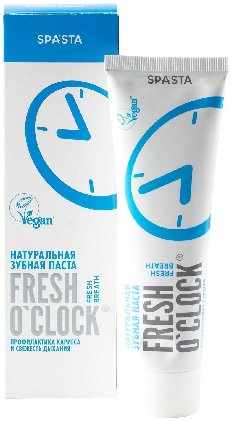 Зубная паста Spasta Fresh Oclock Профилактика кариеса и свежесть дыхания 90мл - фото №1