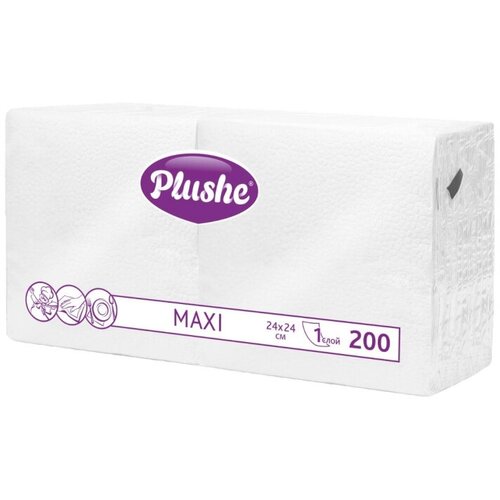 салфетки big pack 1сл 24х24 белые 600шт уп Салфетки бумажные Plushe Maxi 24х24 белая 1сл 200л/уп, 2 шт.