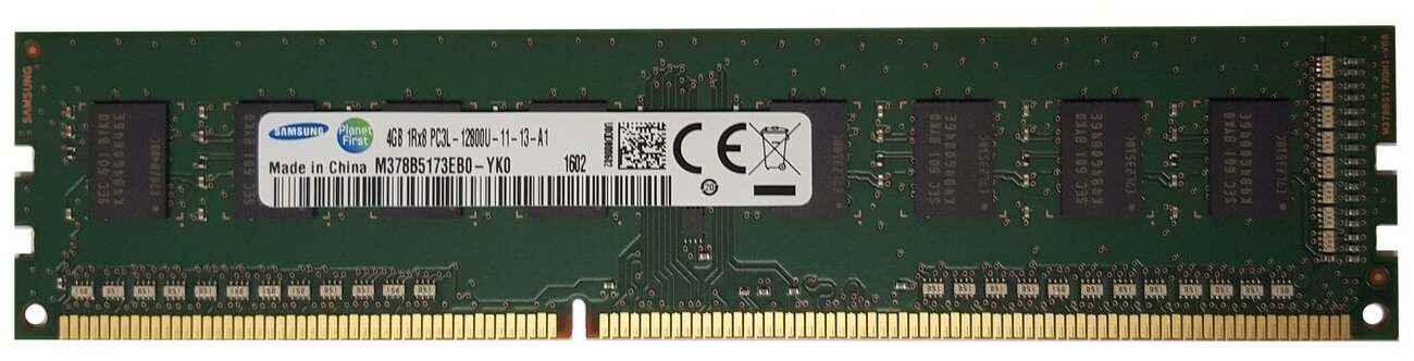 Оперативная память Samsung 4 ГБ DDR3L 1600 МГц DIMM CL11 M378B5173EB0-YK0