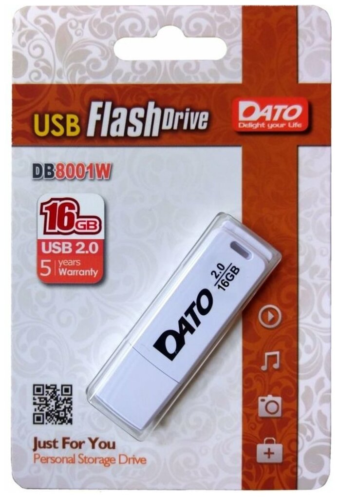 16Gb Dato Db8001w white USB 2.0 Db8001w-16g