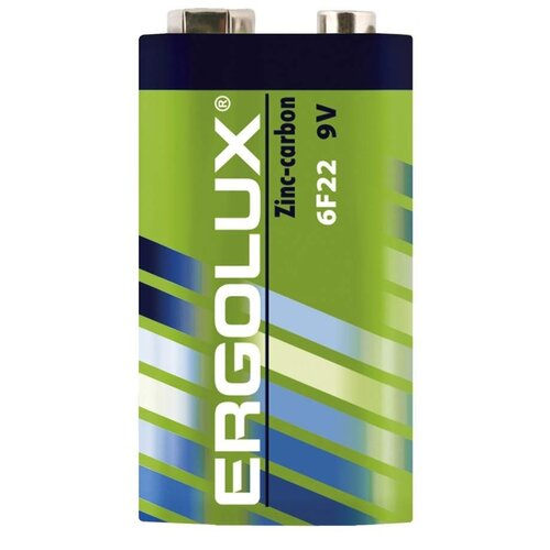 Батарейка Ergolux 6F22 Крона, в упаковке: 1 шт.