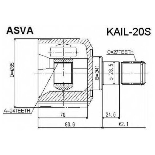 ШРУС внутренний  лев  Asva KAIL20S