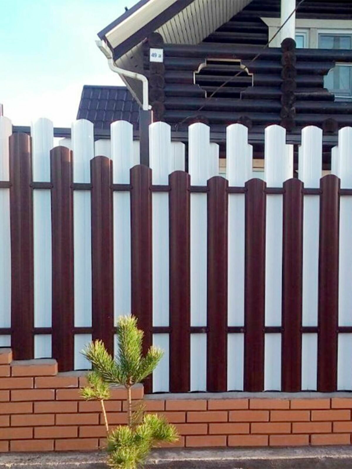 Штакетник пластиковый ПВХ, цвет Терракот, высота 60 см, комплект 30 шт - фотография № 6