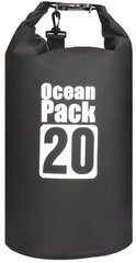 Водонепроницаемый непромокаемый гермомешок рюкзак Ocean Pack 20 литров (чёрный)