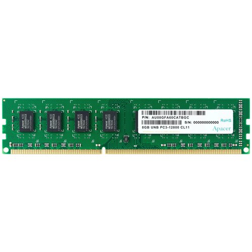 Оперативная память Apacer 8 ГБ DIMM CL11 DG.08G2K.KAM модуль памяти patriot memory viper 3 black ddr3 dimm 1600mhz pc3 12800 cl9 16gb kit 2x8gb pv316g160c9k