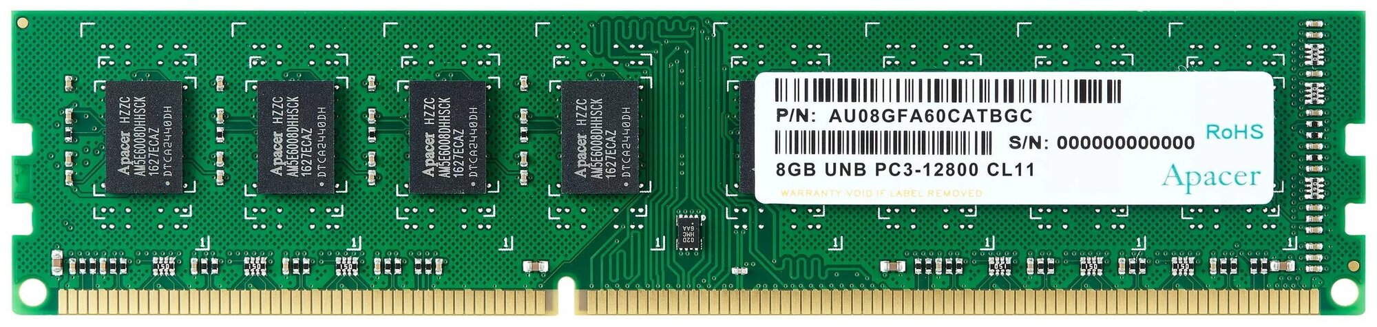 Модуль памяти Apacer DIMM DDR3L 8GB (PC3-12800) 1600MHz AU08GFA60CATBGJ/DG.08G2K. KAM 1.35V