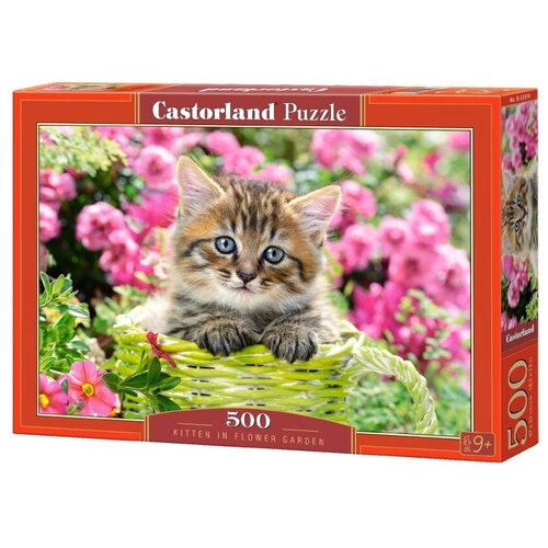 Пазл Castorland Kitten in flower garden (B-52974), 500 дет., красный пазл castorland ginger kitten b 018178 180 дет