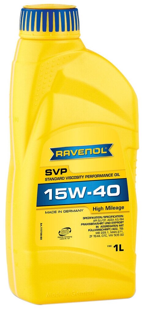 Моторное масло RAVENOL SVP Stand.Viscos.Perform.Oil SAE 15W-40 ( 1л) new