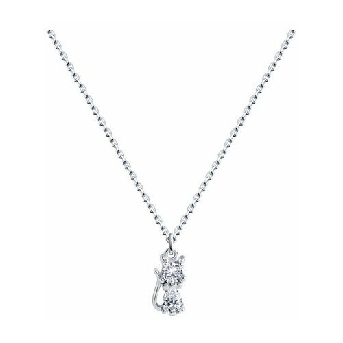 Колье Diamant online, серебро, 925 проба, фианит, длина 50 см.