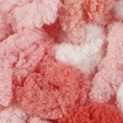 Пряжа Puffy color 100 % микрополиэстер 9м/100г (5922 розово-белый)