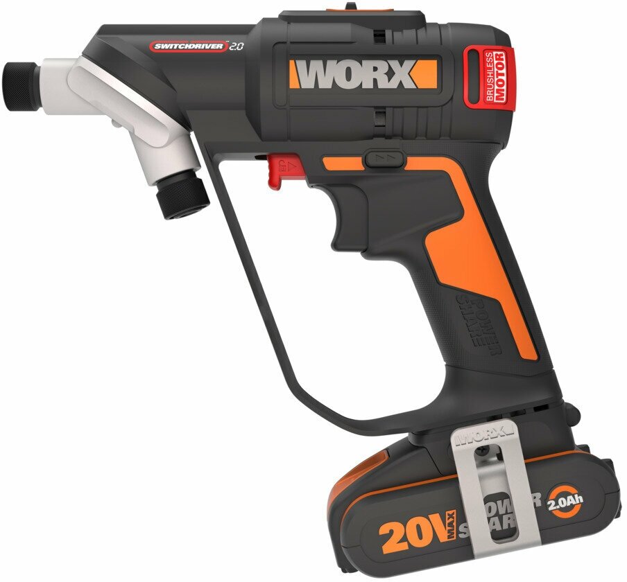 Дрель-шуруповерт аккумуляторная бесщёточная WORX Switchdriver 2.0 WX177, 50Нм, 20В, 2Ач x1, кейс