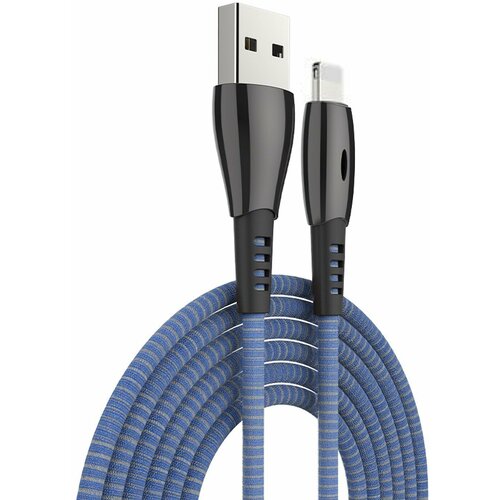 Кабель USB - 8 pin Celebrat CB-12i, 1.0м, круглый, 3.0A, силикон, цвет: синий