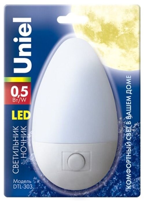 Ночник Uniel DTL-303-Овал-White-3LED-0.5W светодиодный 0.5 Вт