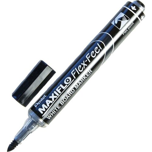 Маркер для досок Pentel Maxiflo Flex-Feel, гибкий наконечник, черный, 1-5 мм