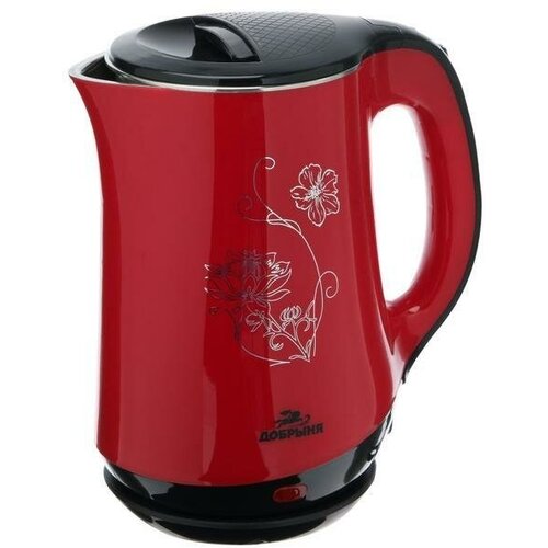 Чайник электрический Добрыня DO-1244 пластик колба металл 18 л 1800-2000 Вт красный 217000₽