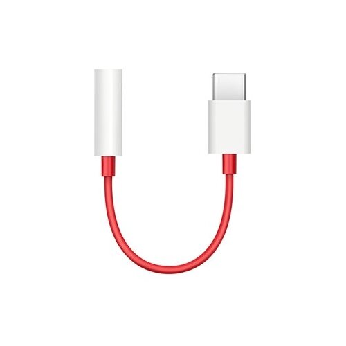 Кабель OnePlus USB Type-C - Mini Jack 3.5 мм, 0.09 м, 1 шт., белый/красный