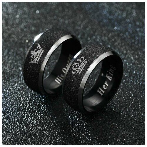 Комплект колец Король и Королева be yourself, 2 шт. be youself, черный матовый