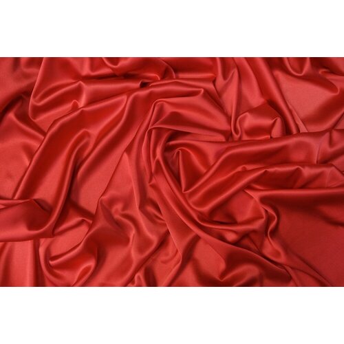 Ткань шелковый атлас с эластаном красный