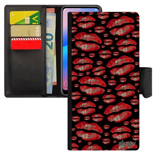 фото Чехол книжка на телефон huawei p30 lite, "губы" бомонд поп-арт utaupia