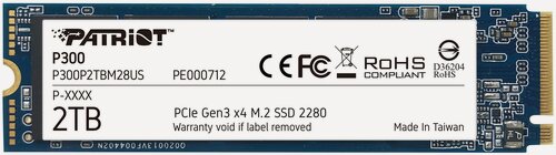 Изображение товара SSD накопитель Patriot P300 P300P2TBM28 2ТБ, M.2 2280, PCIe 3.0 x4, NVMe, M.2