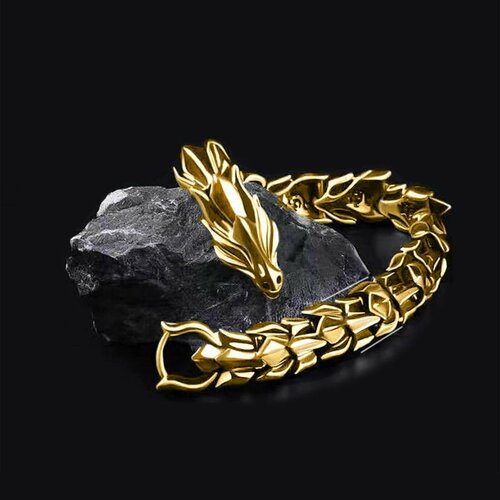 фото Жесткий браслет lero, 1 шт., размер 21 см, размер m, золотой