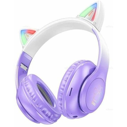 Наушники Bluetooth Кошачьи ушки Hoco W42 Cat ear Purple grape наушники hoco w42 cat crystal blue