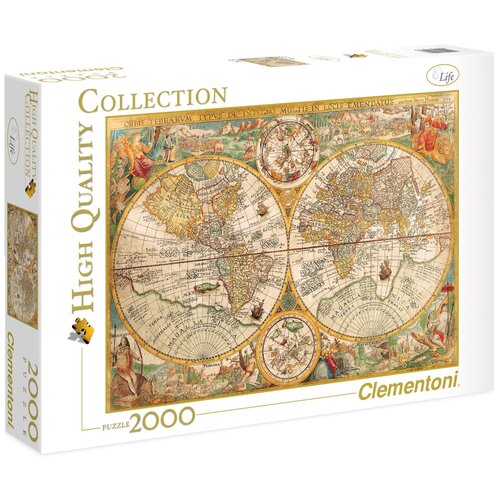 Пазл Clementoni High Quality Collection Старинная карта (32557), 2000 дет., желтый