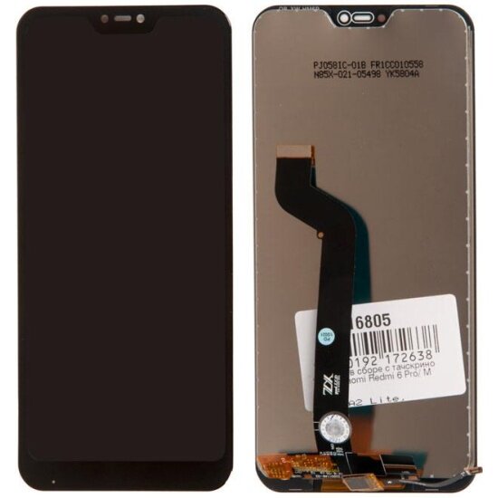 Дисплей Rocknparts в сборе с тачскрином для Xiaomi Redmi 6 Pro/ Mi A2 Lite, черный