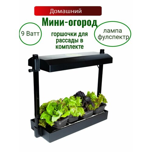 Домашний мини-огород с фитолампой фулспектр аэросад hobbyfarm mini домашний умный смарт сад 3 ячейки с фитолампой dq6200 la