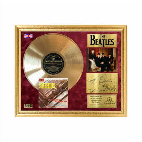 The Beatles Please please me золотой винил в рамке universal the beatles please please me