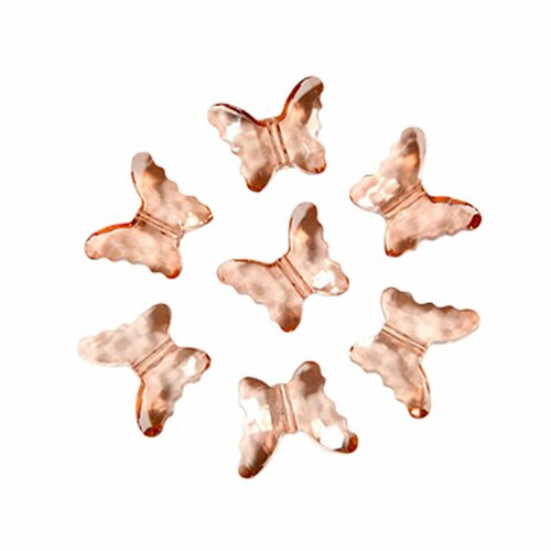 Декоративные бусины Бабочки шампань 2,3см х 1,8см 20 шт