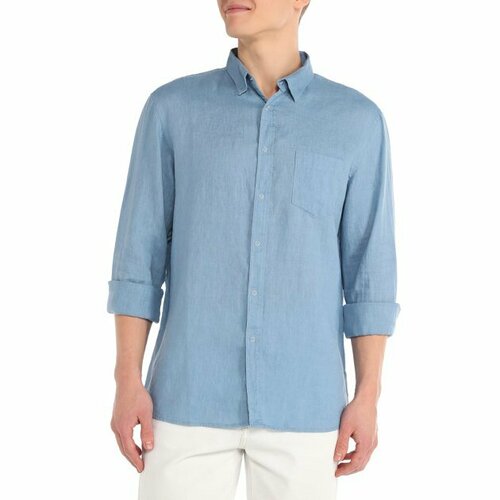 Рубашка Maison David, размер XXL, серо-голубой рубашка maison david размер xxl серо зеленый