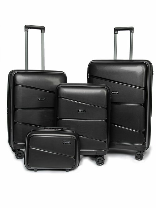 Комплект чемоданов Bonle H-8011_BcSML/BLACK, 4 шт., 136 л, размер S/M/L, черный