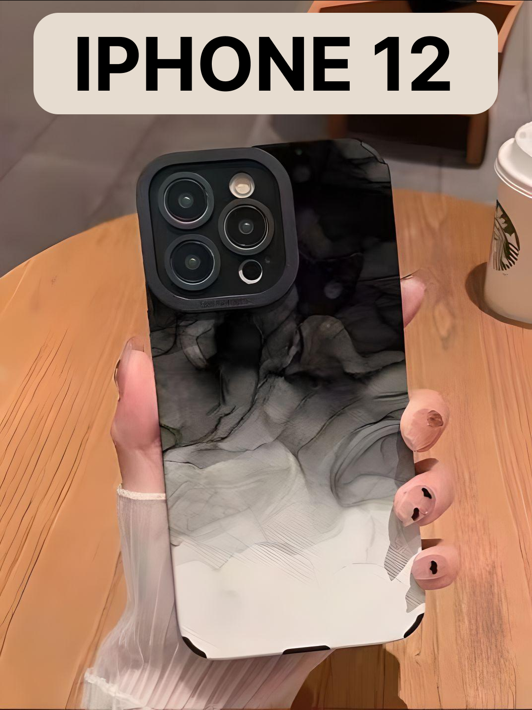 Защитный чехол на айфон 12 / iphone 12 силиконовый противоударный с защитой камеры, белый/черный