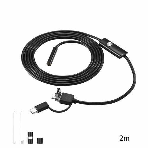 Водонепроницаемый эндоскоп 2м (Micro USB, USB, Type-C) DEKO WEC-2 эндоскоп 3 5м micro usb usb type c deko wec 3 5 065 0155