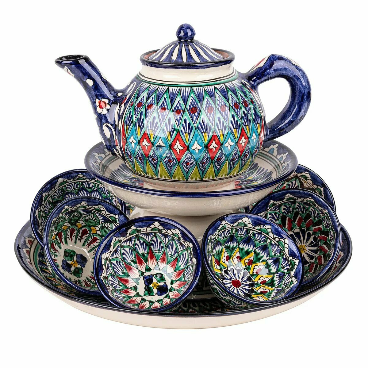 Сервиз узбекской посуды Риштан (10 предметов)