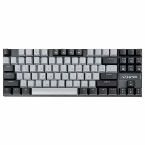 Клавиатура игровая проводная VOROTEX K87S Red Switch, русская раскладка (Серый, чёрный) черный, серый, черный