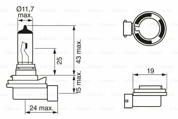 Лампа ECO H8 12V 35W PGJ19-1 Bosch 1 987 302 805