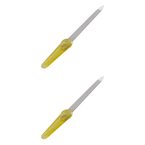 Пилка для ногтей Zinger, с алмазным напылением, желтая, 2 шт пилка для ногтей zinger металлическая основа пилка прямая для сменных файлов