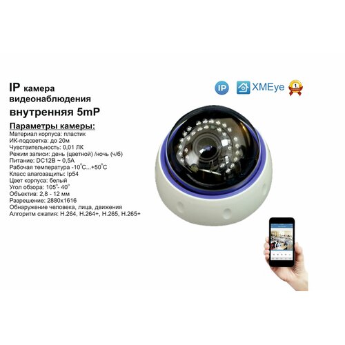 DVW395IP5MP Внутренняя IP камера 5мП с ИК до 20м 439500₽
