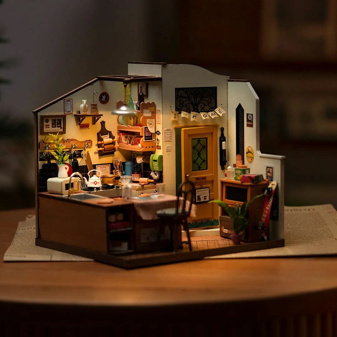 Деревянный конструктор Румбокс интерьерный Уютная кухня Robotime Cozy Kitchen — фото 1