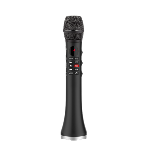 Караоке микрофон L-1098DSP 30W, беспроводной, Bluetooth, микрофон-колонка, для вокала, караоке, презентаций, черный профессиональный караоке микрофон l 699 dsp 20w золотой
