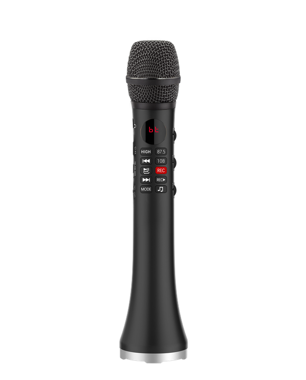 Караоке микрофон L-1098DSP 30W, беспроводной, Bluetooth, микрофон-колонка, для вокала, караоке, презентаций, черный