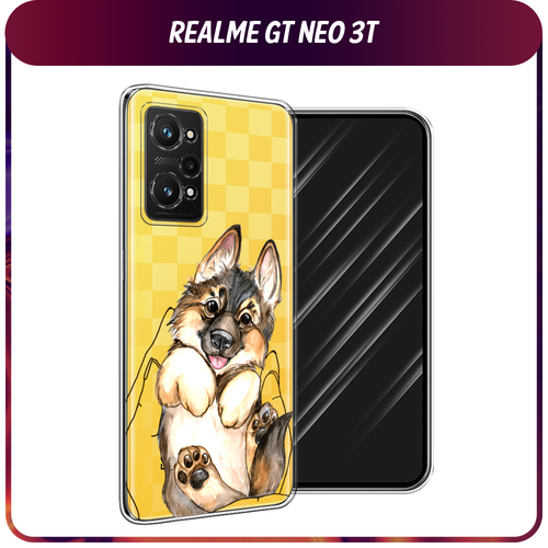 Силиконовый чехол на Realme GT Neo 3T/GT Neo 2 / Реалми GT Neo 3T Овчарка в ладошках, прозрачный силиконовый чехол тигр осколки на realme gt neo 3t реалми gt нео 3t