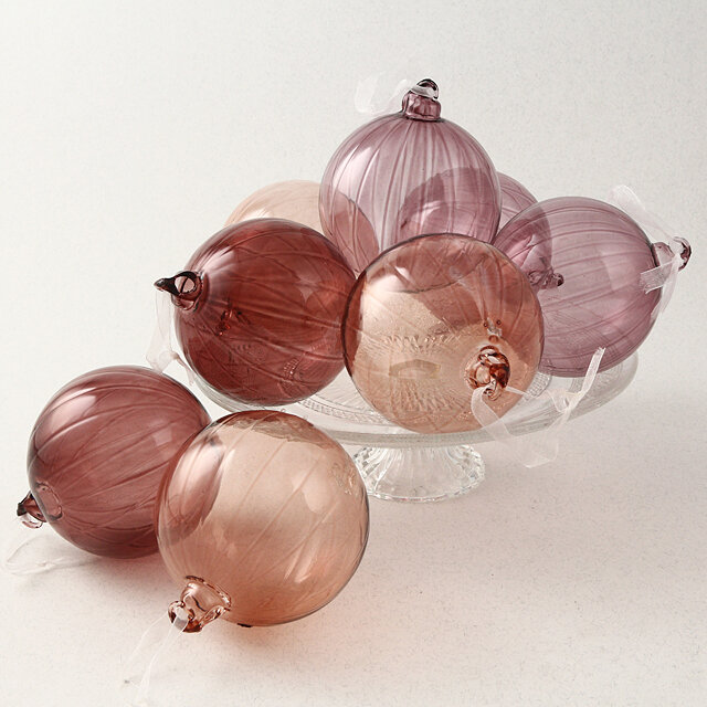 Koopman Набор стеклянных елочных шаров Isola Rosa 10 см, 9 шт, розовый *