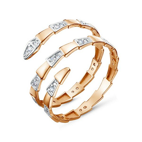 Кольцо JEWELIN, красное золото, 585 проба, фианит