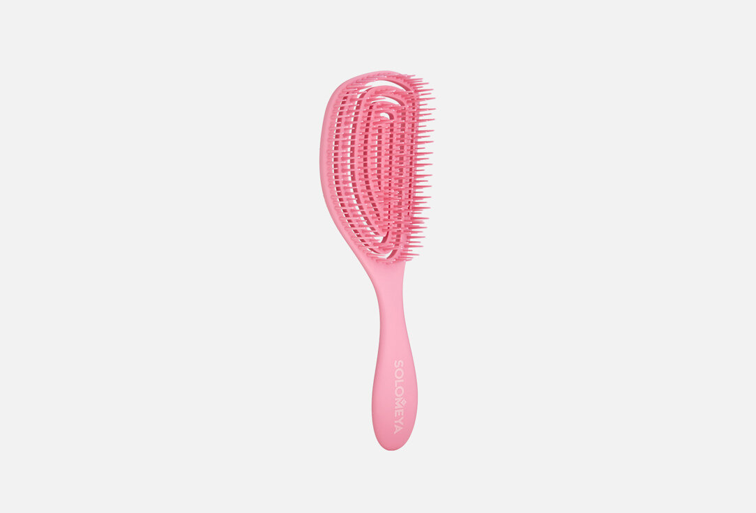 Расческа для сухих и влажных волос с ароматом клубники Solomeya, Wet Detangler Brush Oval Strawberry