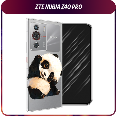 Силиконовый чехол на ZTE Nubia Z40 Pro / ЗТЕ Нубиа Z40 Про Большеглазая панда, прозрачный силиконовый чехол на zte nubia z40 pro зте нубиа z40 про позитивное мышление
