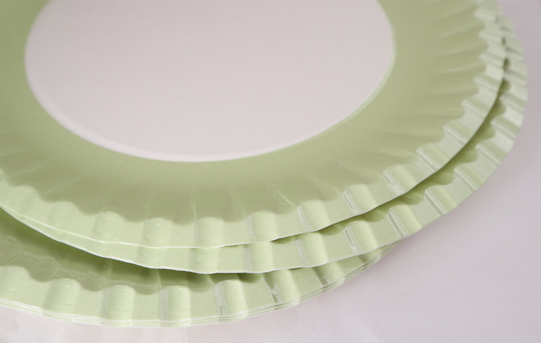 Бумажные одноразовые тарелки, салатовый, фисташковый, диаметр 23 см, (Германия), 10 шт.
